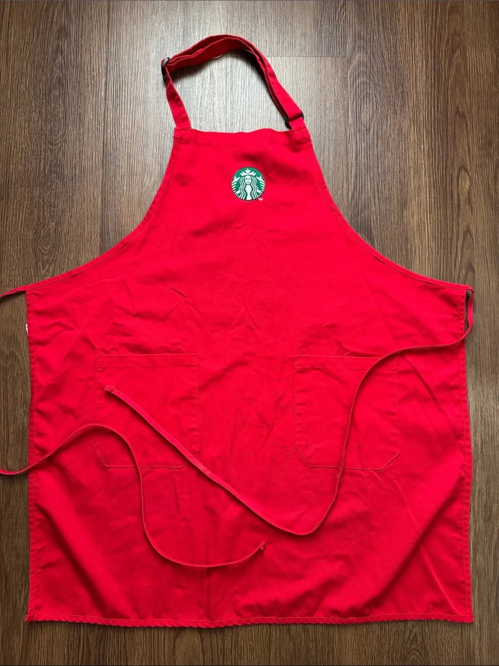 Starbucks Red Apron with current logo